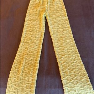 Ronny Kobo Collection Textured Yellow Kids Pajama Bottoms